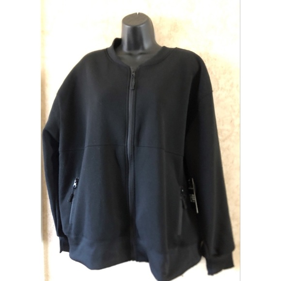 Downtown Motion Black Zip-Up Fleece Jacket 2X New With Tags - Picture 1 of 5